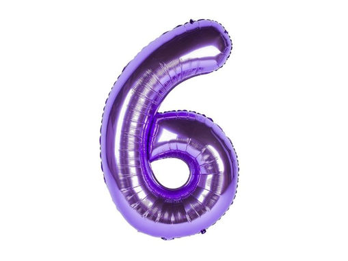 Picture of FOIL BALLOON NUMBER 6 PURPLE 40 INCH